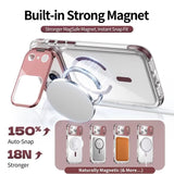 Luxury Clear Lens Flip Stand MagSafe Case For iPhone