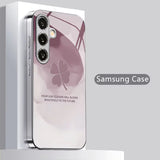 Elegant Abalone Leaf Pattern Glass Protective Cover For Samsung