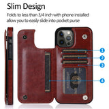 Luxury Retro Wallet Leather Case For iPhone