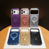 Magnetic Luggage Corrugated Stripe Bracket Case for IPhone