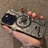 Mechanical-Style Circuit Pattern IMD Phone Case For iPhone