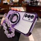 Luxury Glitter Lanyard Ring Stand Phone Case For Samsung