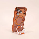 Luxury Plating Magnetic Bracket Phone Case For iPhone