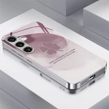 Elegant Abalone Leaf Pattern Glass Protective Cover For Samsung
