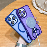 360°stand Matte Surface Bracket Shell magnetic Case For iphone