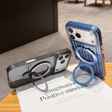 Magnetic Luggage Corrugated Stripe Bracket Case for IPhone