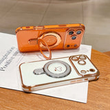 Plating Love Heart Magnetic Phone Case For iPhone