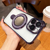 Sparkle Mirror Magnetic Makeup Mirror Back Case for iPhone