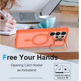 Magnetic Metal Lens Protection Stand Case For Samsung