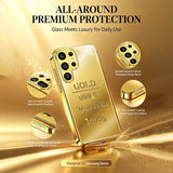 Luxury Golden Brick Glass TPU Shockproof Phone Case For Samsung
