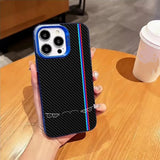 Cool car lights carbon fiber pattern case for iPhone