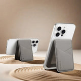 Luxury Leather Magnetic Wallet Slot Card Holder Phone Stand