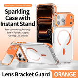 Luxury Clear Lens Flip Stand MagSafe Case For iPhone