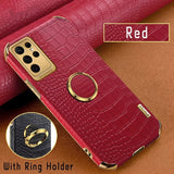 Crocodile Leather Plating Silicone Soft Case For Samsung Galaxy