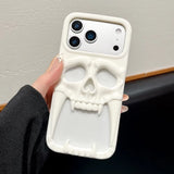Cut-out Heat-Dissipating Skull-Face Soft Silicone Case For iPhone