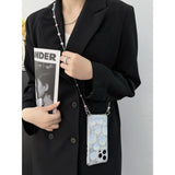 Fashion Silver Fox Shell Pearl Pendant Case for iPhone