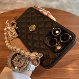 Luxury Fashion Lanyard 3D Camellia Case for IPhone