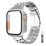 Stainless Steel Band + Protective Case For Apple Watch