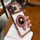 Sparkle Mirror Magnetic Makeup Mirror Back Case for iPhone
