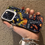 Stylish graffiti black comic book style phone case For iPhone