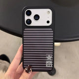 "Ins-style" striped floral electroplated epoxy phone case For iPhone