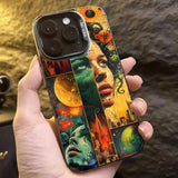 Graffiti-Style Portrait Canvas Phone Case For iPhone