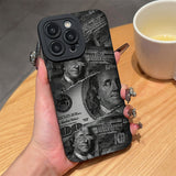 Black Dollars Banknote Design Silicone Case  for IPhone