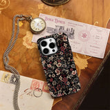 Retro Floral Double-Layer Shock-Resistant Phone Case For iPhone