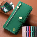 Zipper Cards Solt Wallet Leather Case For Samsung Galaxy