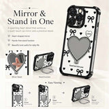 Heart Mirror Stand Case for iPhone– Feminine Style & Full Protection