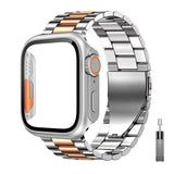 Stainless Steel Band + Protective Case For Apple Watch