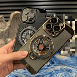 Electroplated Cooling Case With Rotating Gyro Magnetic Stand For iPhone