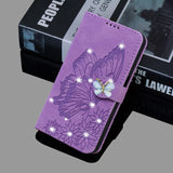 Glitter Leather Flip Wallet Butterfly Bling Book Card Case For iPhone