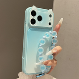 Gradient Ink Wash 3D Cat Ear Full Cover Phone Case For iPhone