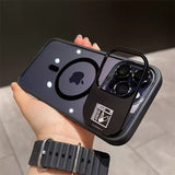 Transparent multi-dimensional stand magnetic Case For iPhone