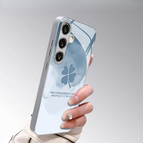 Elegant Abalone Leaf Pattern Glass Protective Cover For Samsung