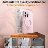 Invisible Stand Holder Magnetic Liquid Silicone Case for iPhone