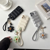 Fashion Down Jacket Lanyard Phone Case for IPhone