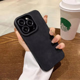 Fashion Matte Leather Silicone Case For iPhone