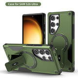 Invisible Bracket Shockproof Fold Stand Holder Magnetic Armor Case For Samsung
