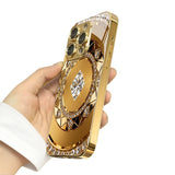 Golden Diamond Plate Pattern Gold Metallic Paint Glass Case For iPhone