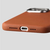 Luxury Business Metal Camera PU Leather Magnetic Case For iPhone