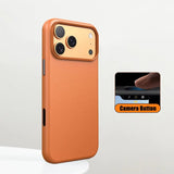 Luxury Business Metal Camera PU Leather Magnetic Case For iPhone