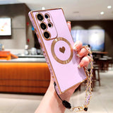 Plating TPU Wrist Lanyard Bracelet Case For Samsung Galaxy