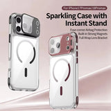 Luxury Clear Lens Flip Stand MagSafe Case For iPhone