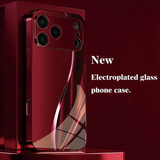 Affordable luxury electroplated glass shock-resistant phone case For iPhone