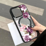 Lavender Pink Floral Print For Magnetic Phone Case for iPhone