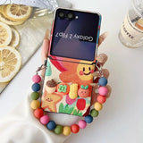 Artistic oil painting beaded phone case For Samsung Z Flip