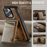 2 in 1 Detachable Magnetic Wallet Leather with Card Holder Wrist Strap Case for IPhone