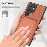 Carbon Fiber Style PU Leather Magnetic Case for Samsung Galaxy